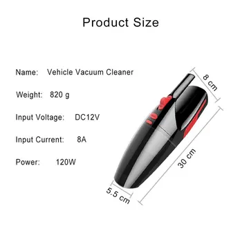 

Car Vacuum Cleaner Portable Handheld Cordless/Car Plug 120W 12V 5000PA Super Suction Wet/Dry Vaccum Cleaner for Car Home