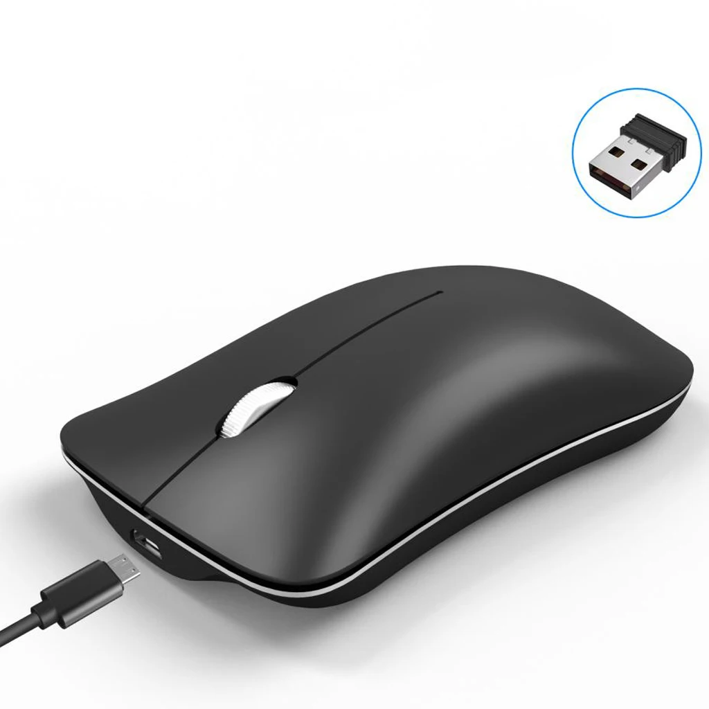 Портативная ультра тонкая 2,4 ГГц металлическая перезаряжаемая беспроводная мышь 1600 dpi 10 метров эффективная дистанция мыши для компьютера ноутбука ПК