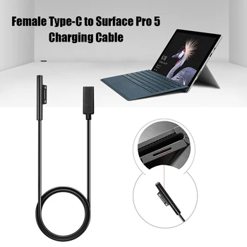 

VETECH Type C Female PD Power Charger Cable 20cm Set Computer Accessories for Microsoft Surface Pro 7/6/5/4/3/GO/BOOK Laptop 1/2