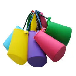 Seau de plage pliant en Silicone Pour bébé, jouet de bain Pour enfants, bassin pliant Pour l'eau 