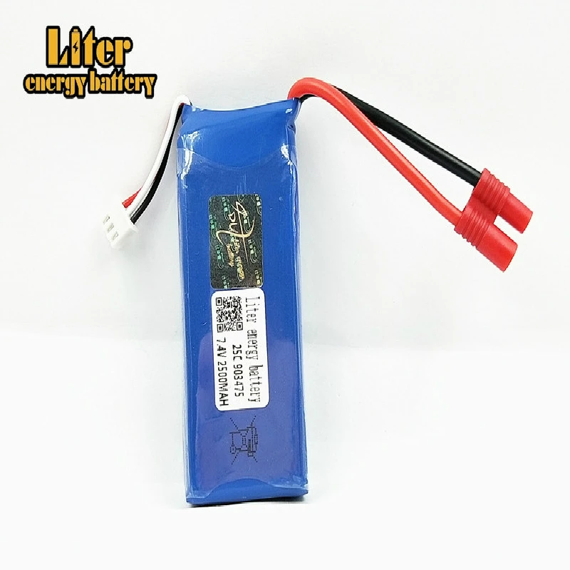 7,4 V 2500 mAh X8C X8W X8G Квадрокоптер 7,4 V 2500 mAh Высокая емкость батареи Lipo 903475 множество торговых точек № 6 plug