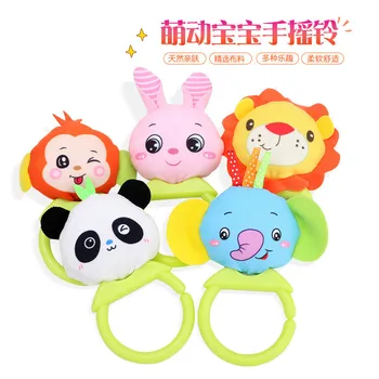

Infant Hand Rattle Cartoon Animal 0-1-Year-Old Pacify Rattle Educational Plush Toys