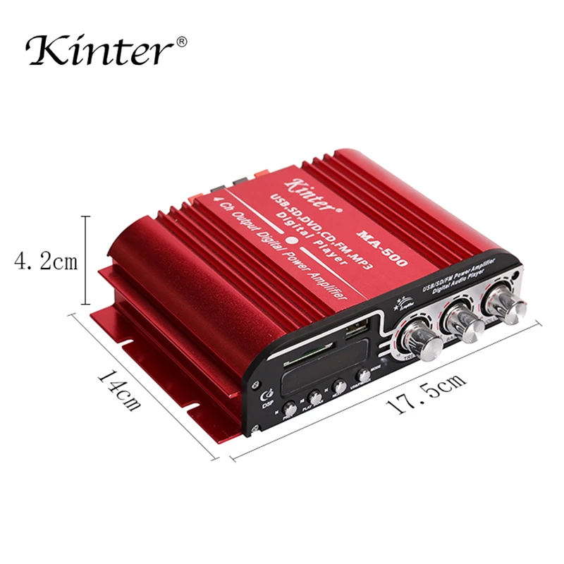 Kinter MA 500 усилитель мощности аудио плеер DC12V Поддержка USB SD AUX MP3 и FM радио