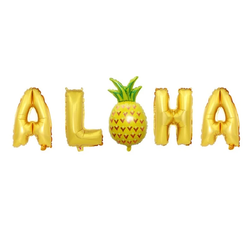 Hawaiian Party Decorations Palm Leaves Bunting Banner Luau Flamingo Summer Tropical Party Decoration Jungle Safari Party Ballons