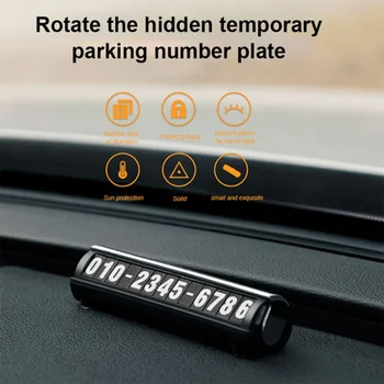 

Luminous Car Temporary Parking Number Plate DIY Arrange Phone Number Auto Rotary Hidden Parking Accessories