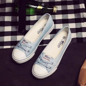 

Fashion Autumn Women Sports Shoe Women Shallow mouth Breathable Flats slip on canvas Loafers Walking Shoes Female Footwear L2-22