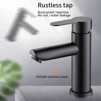 

Easy Install Water Mixer Single Handle Sink Faucet Tap Cold Hot Bathroom Basin Waterfall Deck Mounted Kitchen Anti Rust Hotel