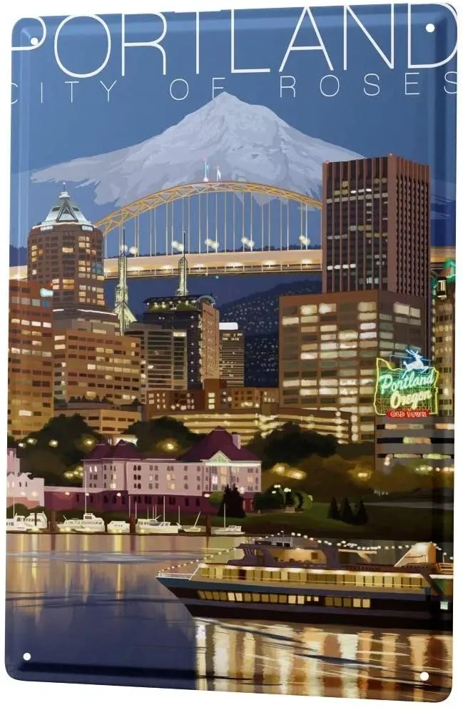 

SINCE 2004 Tin Sign Metal Plate Decorative Sign Home Decor Plaques Retro Art Metropole Portland USA
