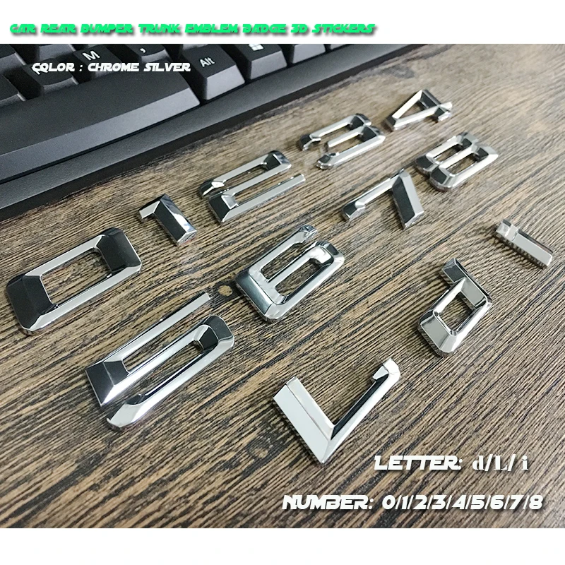 

High quality ABS Chrome Number Letters Trunk Badge Emblem stickers for BMW 1 2 3 4 5 6 7 Series 3d decals for bmw car styling