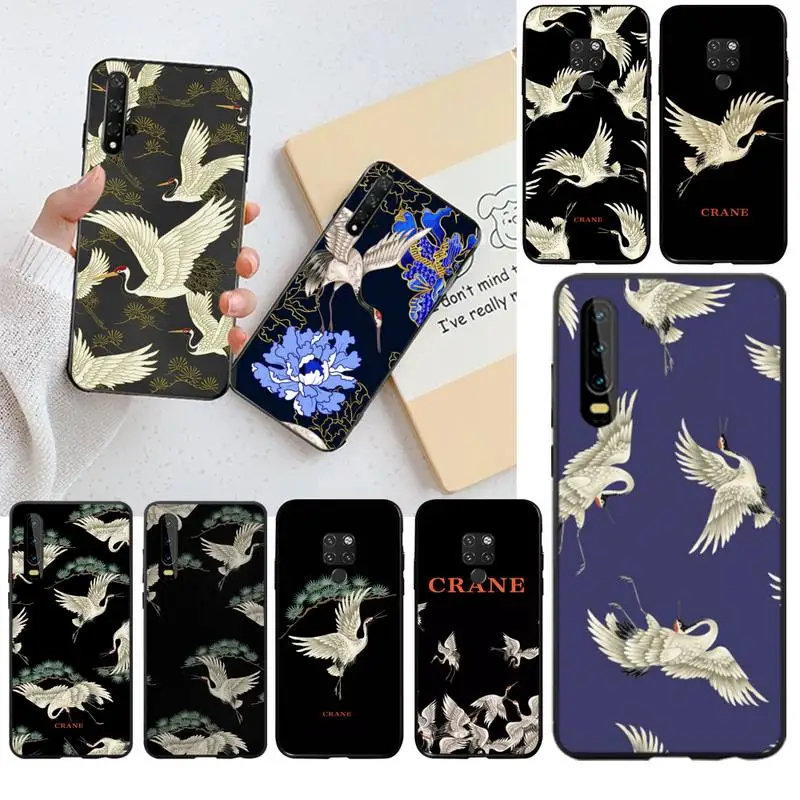 

YJZFDYRM Red-crowned crane Birds japanese style Phone Case for Huawei P40 P30 P20 lite Pro Mate 30 20 Pro P Smart 2019 prime