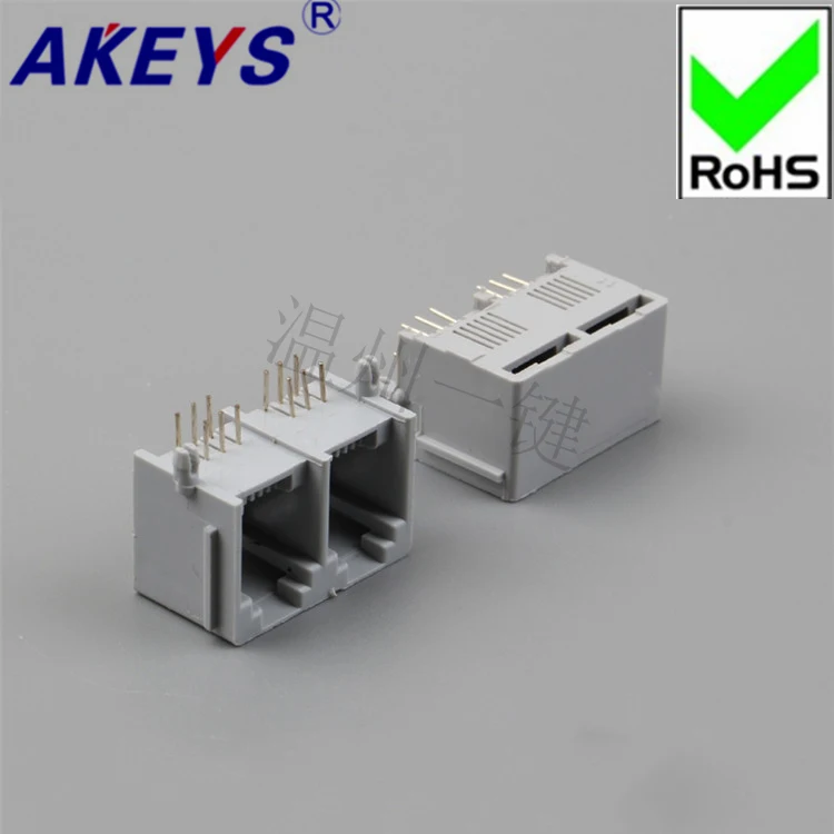 5521-2 Connection-6P6C-Band-90 Degree-Grey-RJ11RJ45 5224 сетевой разъем горизонтальная боковая интерполяция