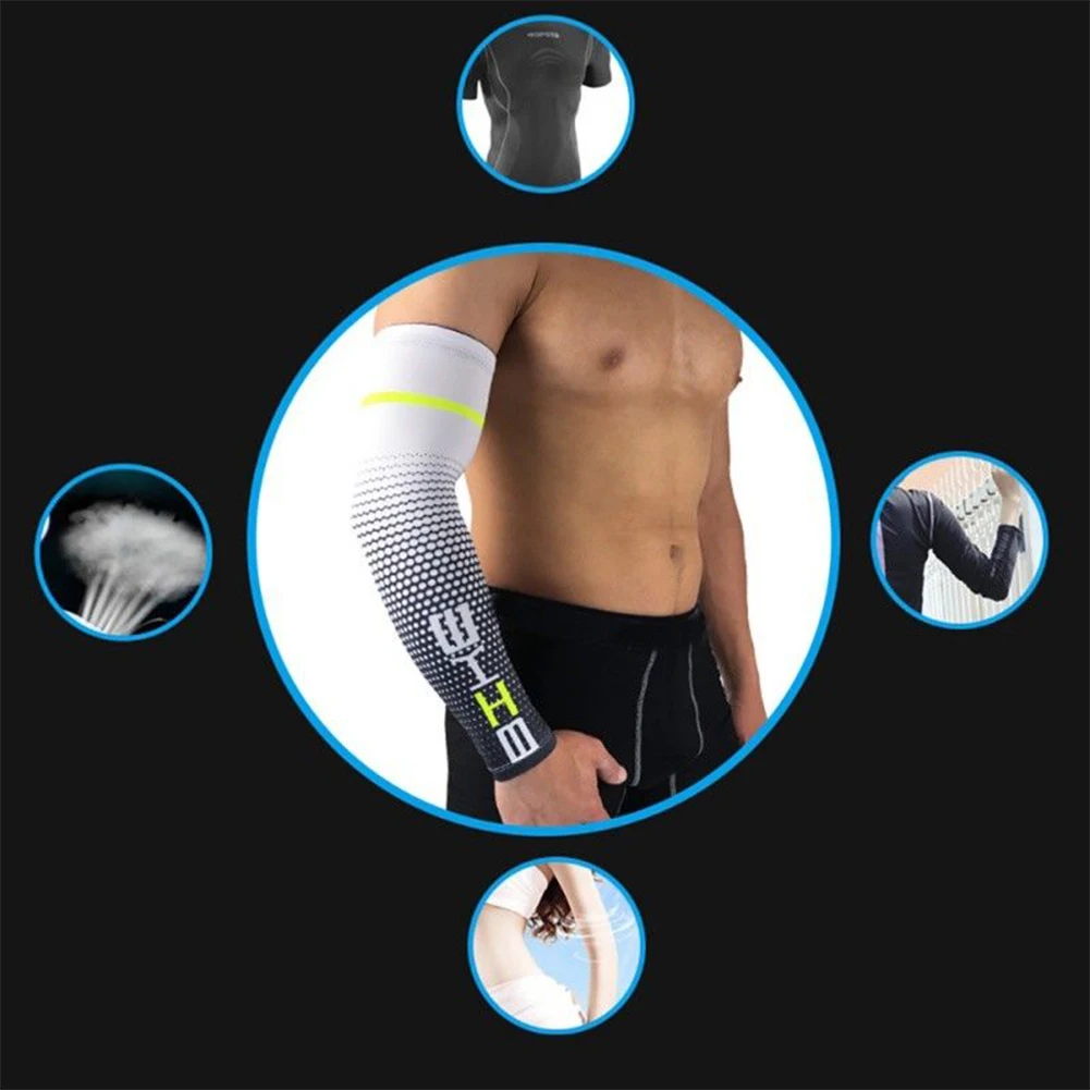 Sports Arm Compression Sleeve Basketball Cycling Arm Cooling Summer Running UV Protection Volleyball Sunscreen Protection