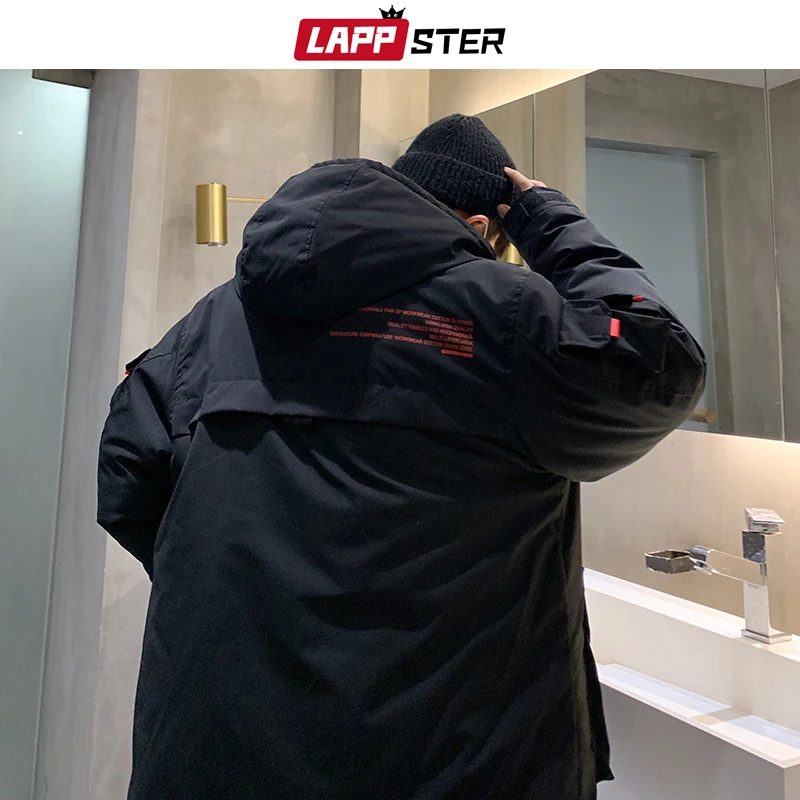 Мужская куртка карго LAPPSTER черная Повседневная осенняя в Корейском стиле размера