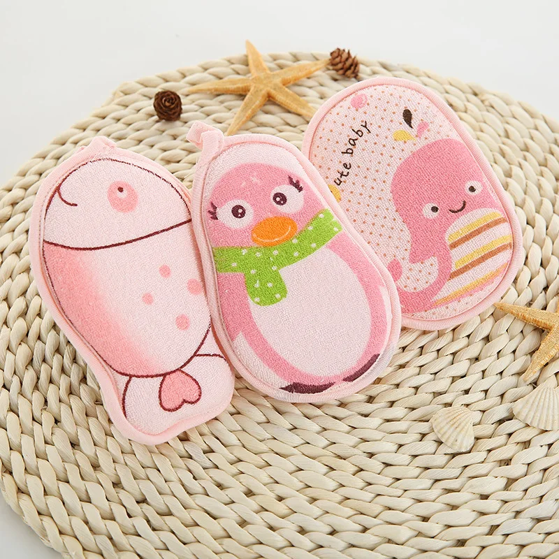 1 Piece Cartoon Animals Towel Fabric Baby Bath Brushes Soft Newborn Soft Cartoon Bear Children Infant, baby brush, baby bath sponge, body brush