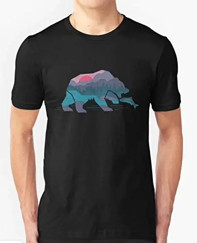 Bear Country Slim Fit T-Shirt 100% cotton Black or White for Man and Woman unisex men women t shirt |