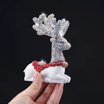 

Lucky Deer Feng Shui Handmade Bling Rhinestone Top Grade Car Bling Figurines Car Accessories for Girls Decoration for Car Home