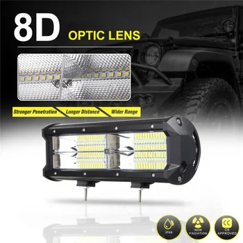 

7" 216W Flood Spot Beam L8D Optic Lens ED Work Light Bar Offroad 4WD Truck LED Fog Lamp Motorcycle Boat Van Tractor Lamp