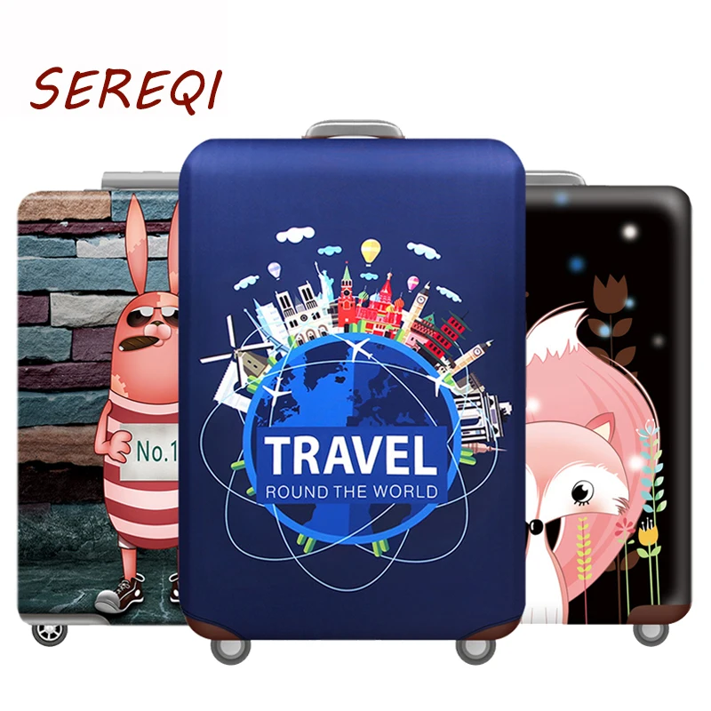 

SEREQI New style World Map Design Luggage Protective Cover Travel Suitcase Elastic Dust Cover For18 to 32Inch Travel Accessories
