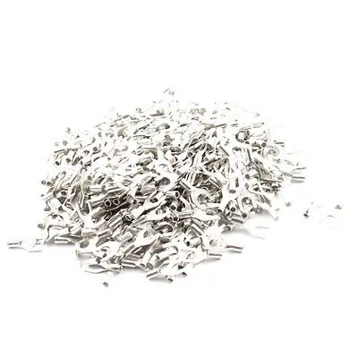 

500pcs UT0.5-3 Fork Type Non-Insulated Spade Cable Terminals