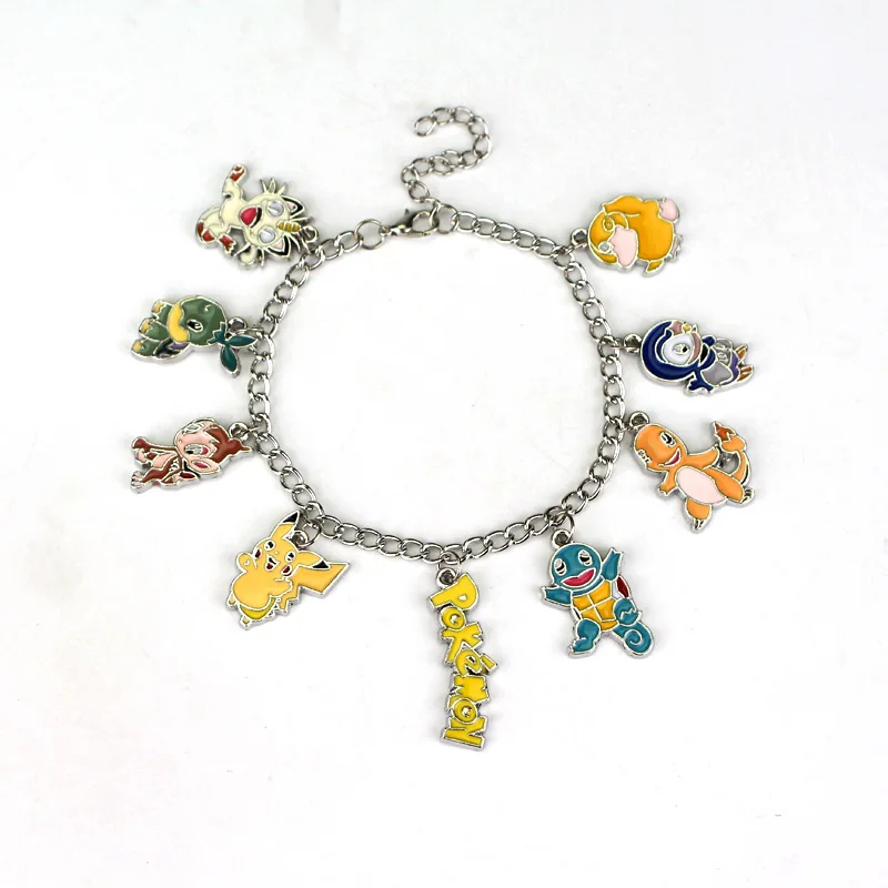 Pulsera de Anime de Navidad, brazalete de Pokemon Pikachu Squirtle, adecuado para hombres, mujeres, parejas y niños, regalo de decoración de Navidad|Juego de colección de cartas| -
