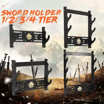 

1/2/3 /4 Tiers Samurai Sword Holder Wall Mount Dragon Japanese Samurai Sword Katana Holder Stand Hanger Bracket Rack Display