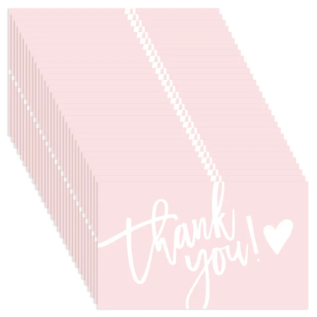 30pcs/pack Pink Thank You Card For Supporting Business