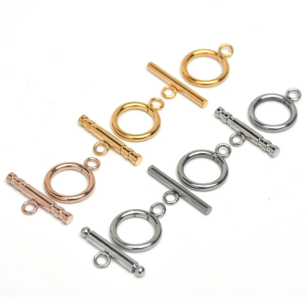 6 juegos con tono plateado Acero inoxidable OT palanca cierres conectores joyas hallazgos