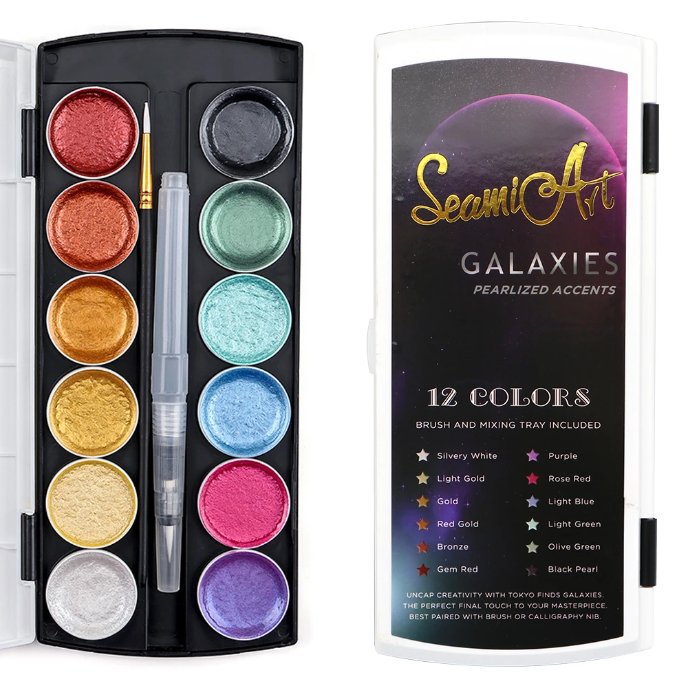 12Color Metallic Watercolor Paint Set Gold Paint Watercolors With Water