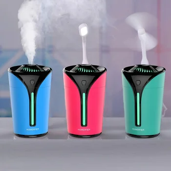 

Mini Flame Cup Ultrasonic Humidifiers Creative Essential Oil Diffuser USB Aromatherapy Fogger with LED Light for Office Home