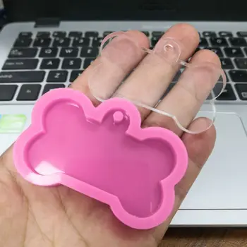 

5Pcs Silicone Bone Shape Pendant Resin Mold DIY Dog Tag Keychain Resin Mold A2UA