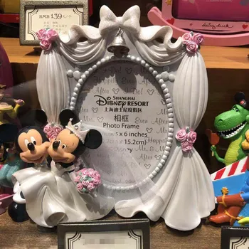 

Original Disney Mickey Minnie Mouse Wedding photo frame picture frame resin Action Figure Toy wedding gifts W290