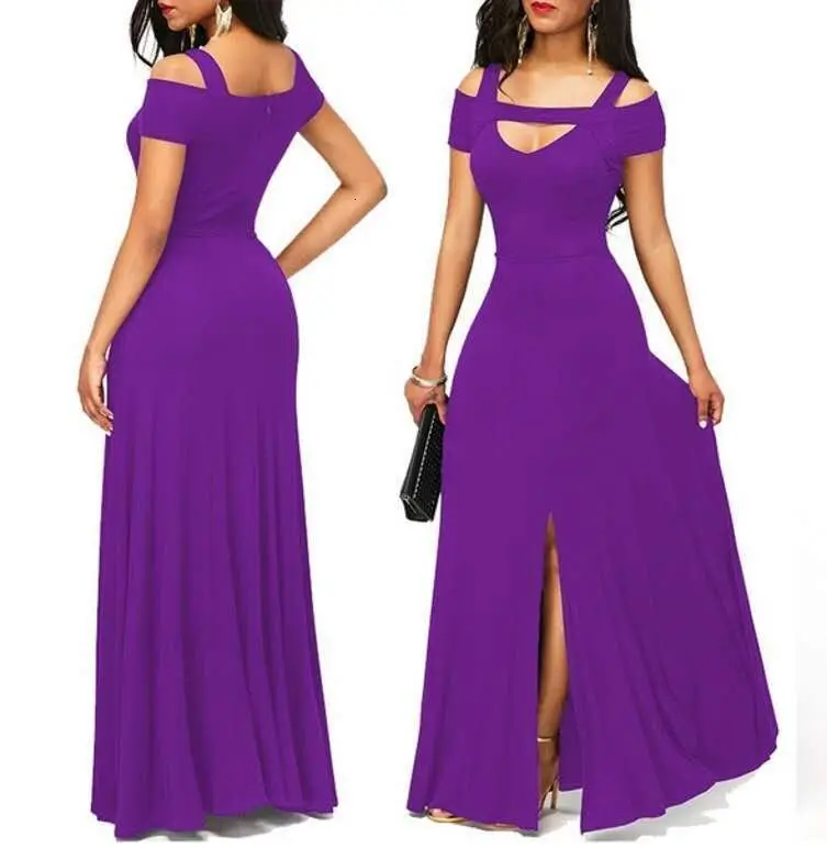 BacklakeGirls Robe De Soiree вечернее платье сексуальное с v-образным вырезом Элегантное Длинное торжественное платье на тонких бретелях с Боковым Разрезом vestido de festa - Цвет: Violet