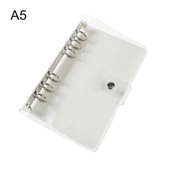

A5/A6 Notebook Transparent Color PVC Clip File Folder Loose Leaf Ring Binder Planner Agenda School Office Supplies