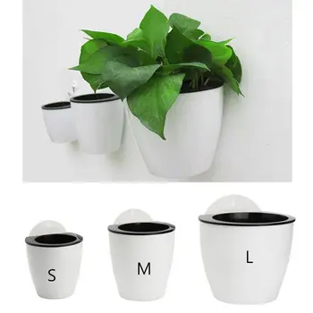 

Hanging Plant Pot Self Watering Garden Wall Mounted Hanging Planter Basket Flower Creative Plastic Decor Supply