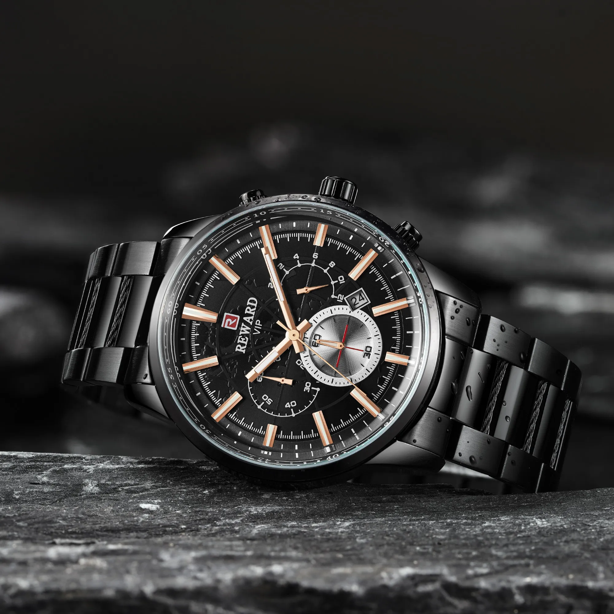 Брендовые модные светящиеся водонепроницаемые кварцевые часы Relojes Para Hombre, Роскошные мужские часы с хронографом из нержавеющей стали