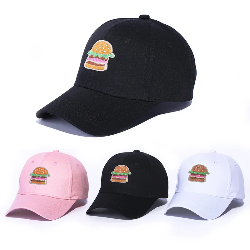 Лидер продаж, модные стильные кепки с гамбургером, розовые, белые бейсболки, модная мужская повседневная Кепка в стиле хип-хоп, летняя кепка от солнца, женская мужская шапка