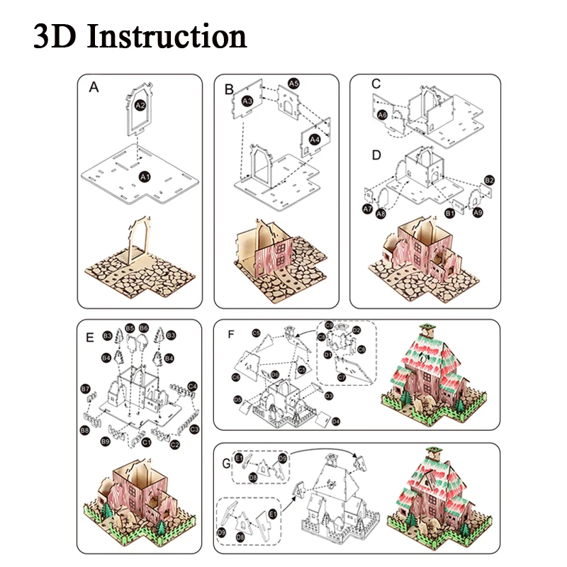 Пазлы деревянные 3D сделай сам с лазерной резкой набор для сборки развивающие