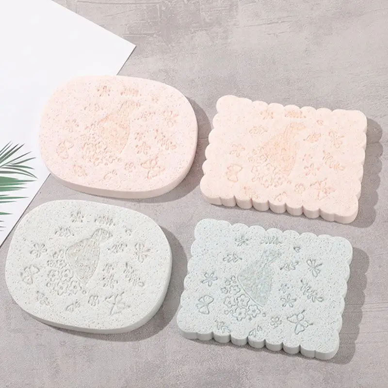

2Pcs/Set Plain Color Oval Rectangle Sponge Facial Deep Cleansing Pads Massage Particles Wash Face Puff Makeup Beauty Tools X5XC