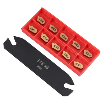

Grooving Cut-Off Tool SPB26-3 26mm Parts Cutting Blades with 10Pcs GTN-3 SP300 Inserts JDH99