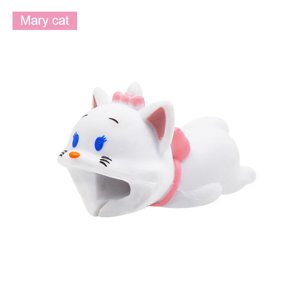 Mary Cat CHIPAL аниме животное кабель протектор укусы Органайзер укуса для iPhone 7 8 Plus X XS usb зарядное устройство Шнур провода намотка-держатель - Цвет: Mary Cat