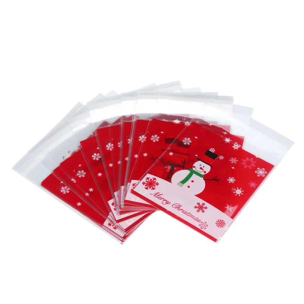 

A Set(100PCS)OPP High Quality Practical Useful Durable OPP Bags Christmas Lovely Snowman Cake Gift Bags Candy Wrapping Paper