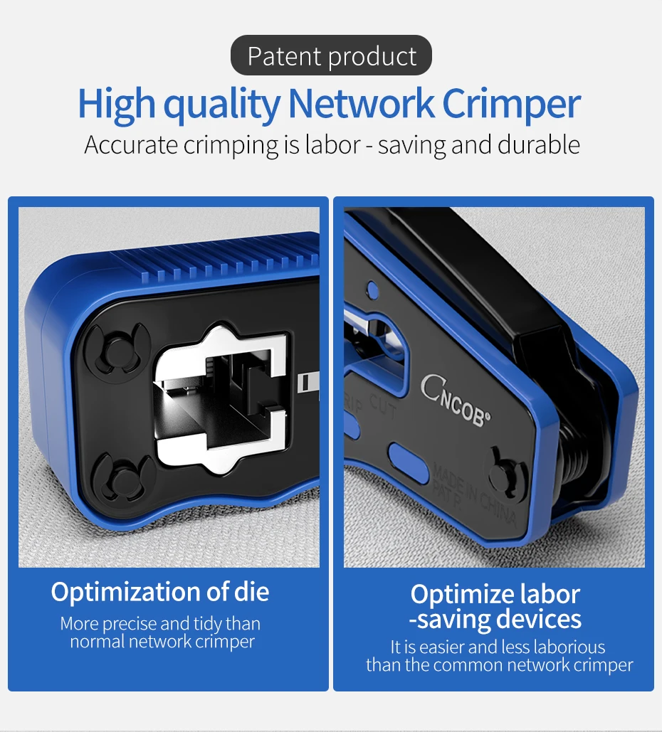 Cat5 cat5e cat6 passagem através do crimper