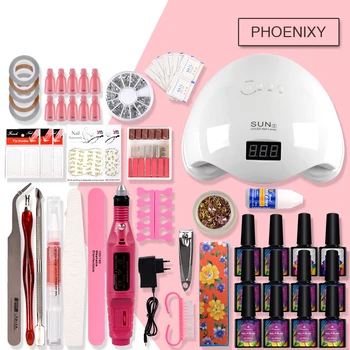 

Gel Nail Set With Nail Gel Polish Kit 10PC 8ml Gel Polish 48W Dryer Kit Tools Nail Extension Kit Semi Permanent Nail Art Set