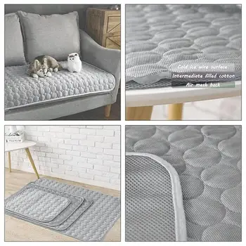 

Summer Mat 4 Colors Cushion Durable Ice Silk Pet Cooling Mats Blanket Breathable XS- XL Cat Cooler Heat Relief None Toxic Dog