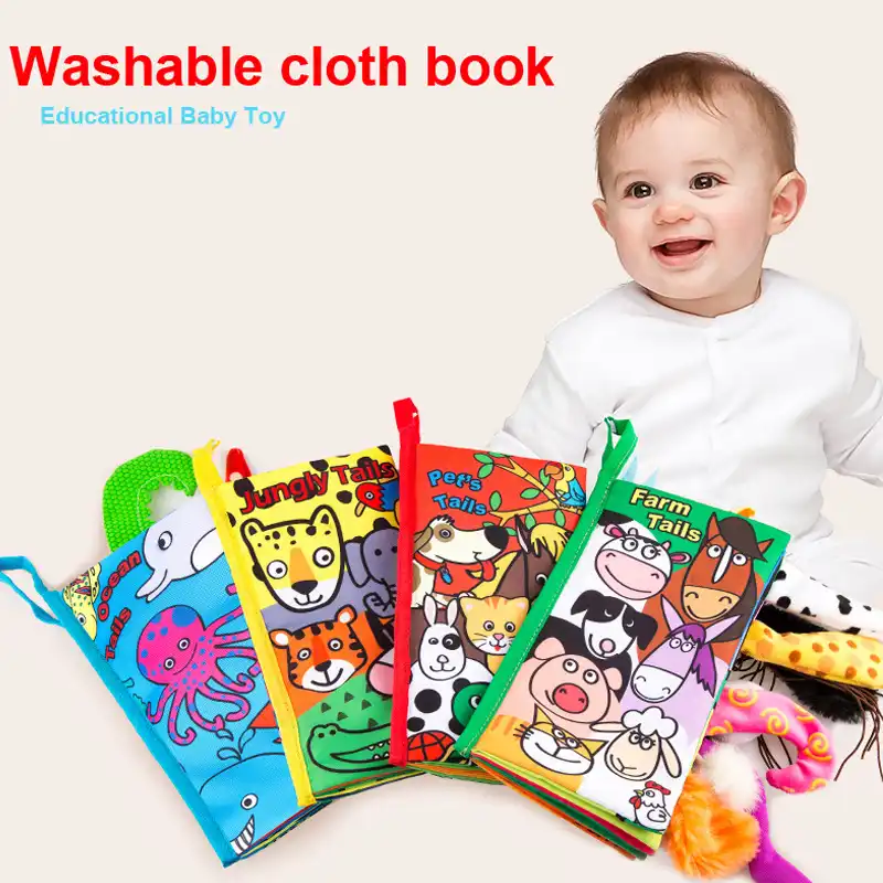 Soft 3D Animal Cloth Book Cognize Development Crib Toy For Baby Kid Infant Gift