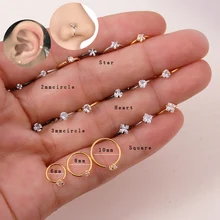 Sellsets, новинка, 1 шт., нержавеющая сталь, CZ, ноздри, кольцо, ухо, трагус, даит, ладья, пирсинг, ювелирные изделия, пирсинг носа, кольца для носа