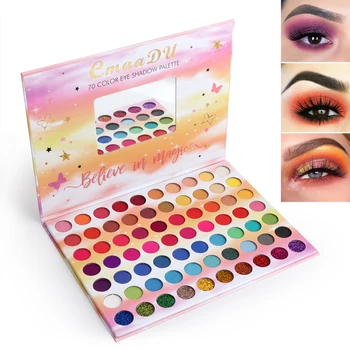 

CmaaDU 70 Colors Eyeshadow Palette Colorful Eye Shadow Palette Glitter Highlighter Shimmer Makeup Pigment Matte Eyeshadow