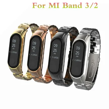 

Wristband Strap For Xiaomi Mi Band 3 2 Bracelet Metal Stainless Steel Wrist Smart Band Replace For Mi Band 3 2 Strap