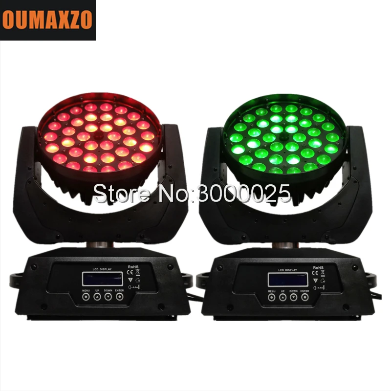 2pcs/lot 36pcs RGBW 4IN1 moving head 36*10 led 36PCS 10W 4in1 Led Zoom Moving Head Wash Stage Lighting For DJ zoom 36pc | Лампы и