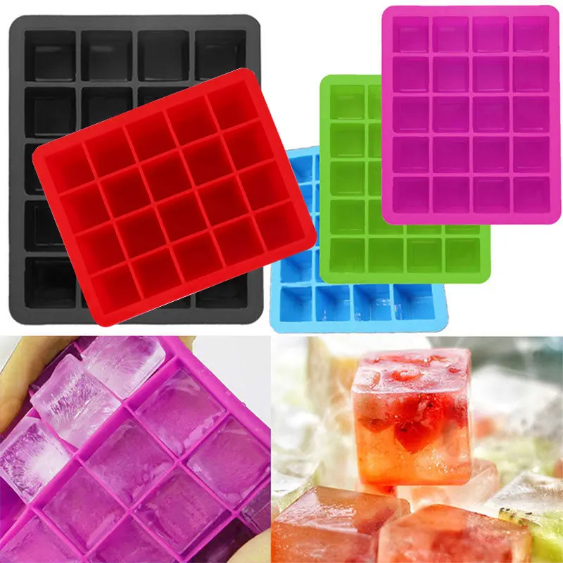 20 сетки поддон для льда формы квадратной формы силиконовые льда DIY 5 цветов